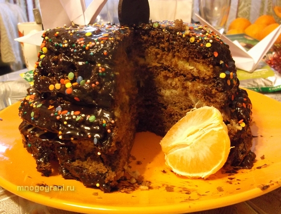 шоколадный торт с лимоном в микроволновке фото