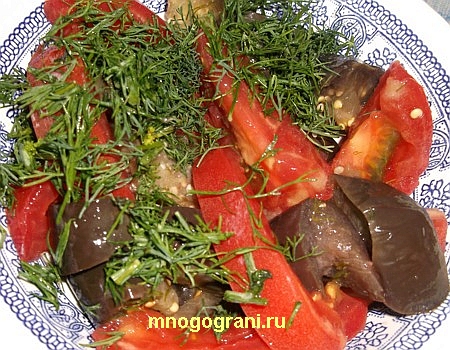 салат из помидоров и баклажанов фото
